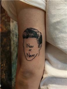 Elvis Presley izgisel Yz izimi ve ark Sz Dvmesi / Elvis Presley Face Silhouette Now or Never Tattoo