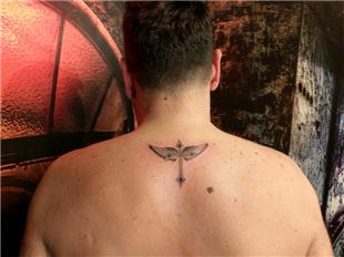 Enseye Ha ve Kanat Dvmesi / Cross and Wings Tattoo