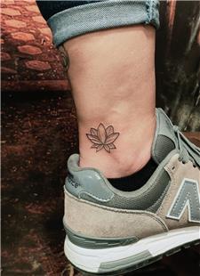 Ayak Bileine Minimal Lotus Dvmesi / Minimal Lotus Tattoo on Ankle