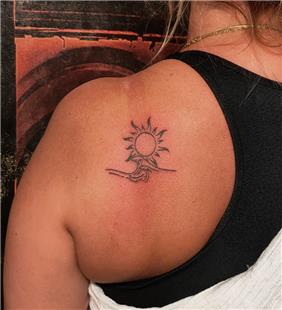 Gne ve Dalga Dvmesi / Sun and Waves Tattoo