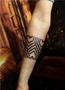 Geometrik Kol Band Dvmesi / Geometric Hexagon Pattern Arm Band Tattoo