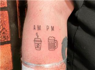 Bira ve Kahve Dvmesi / Am Coffee Pm Beer Tattoo