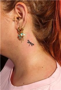 Boyuna Yusufuk Dvmesi / Dragonfly Tattoo Neck Tattoo
