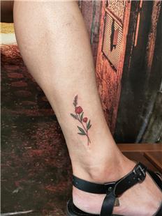 Ayak Bileine Renkli iek Dvmesi / Flower Tattoos